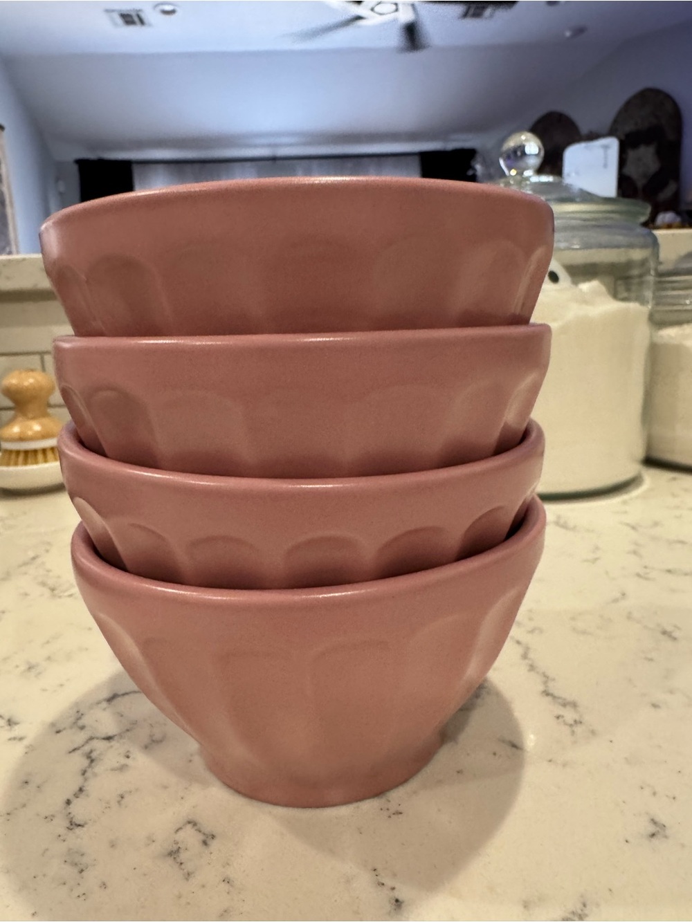 Anthropologie Dusty Rose Ceramic Latte Bowls - Set of 4